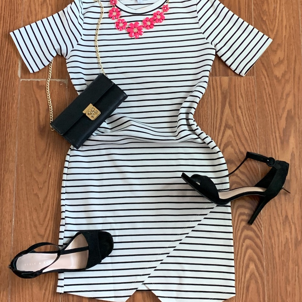 3 for $15 Black and white striped dress